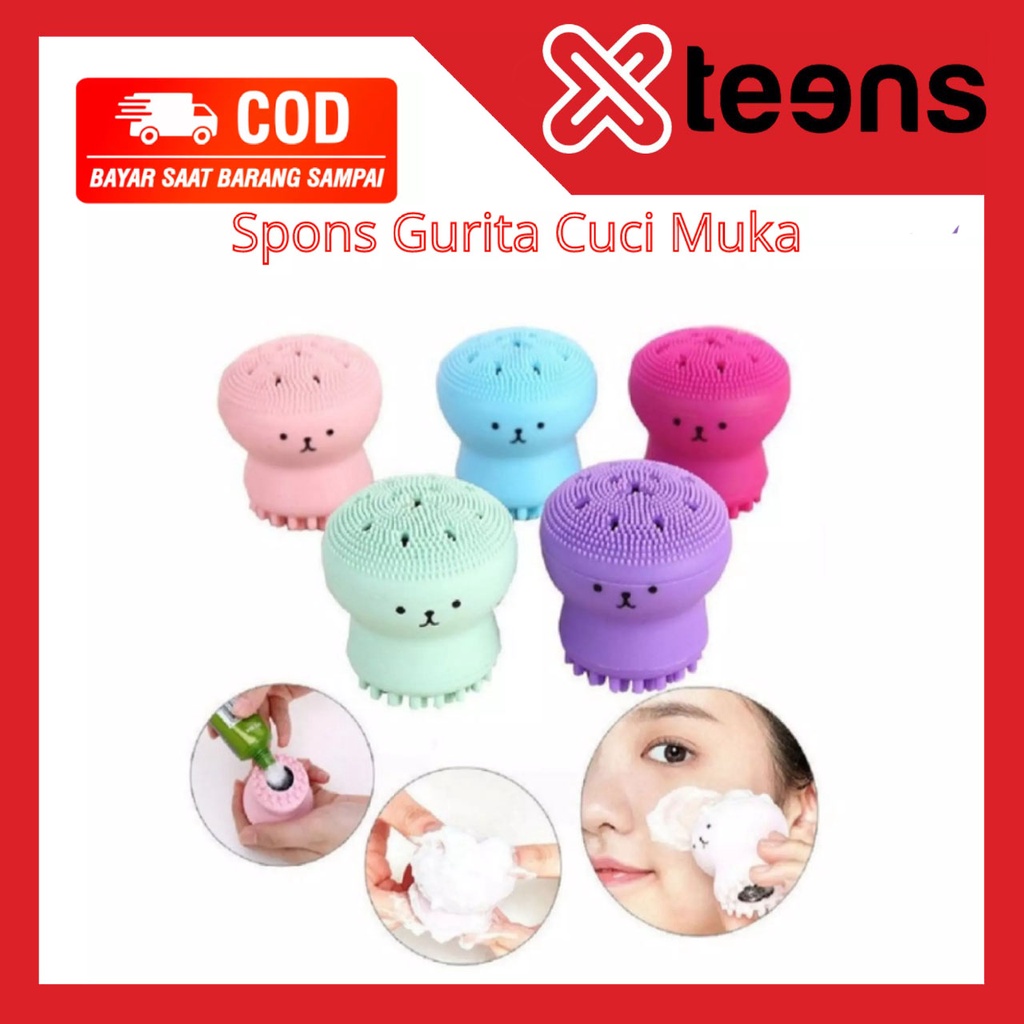 Sponge Spons Gurita / Facial Pembersih Wajah / Face Washing Brush Spon Model Ubur ubur Gurita