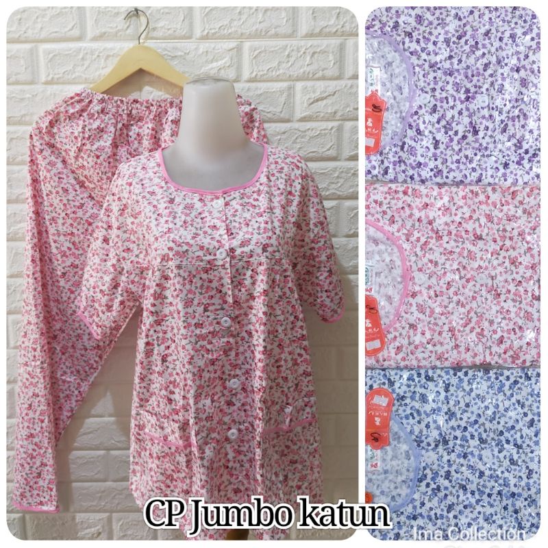 CP JUMBO KATUN KANCING FULL XXXL MURAH / BAJU TIDUR BUSUI SIZE JUMBO-6