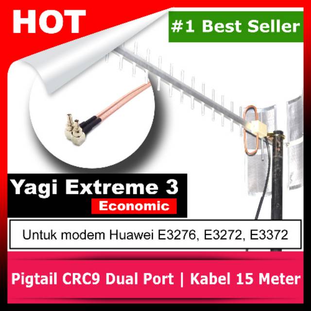 Antena Yagi Penguat Sinyal Modem E3372, E3276, 3272 15 Meter