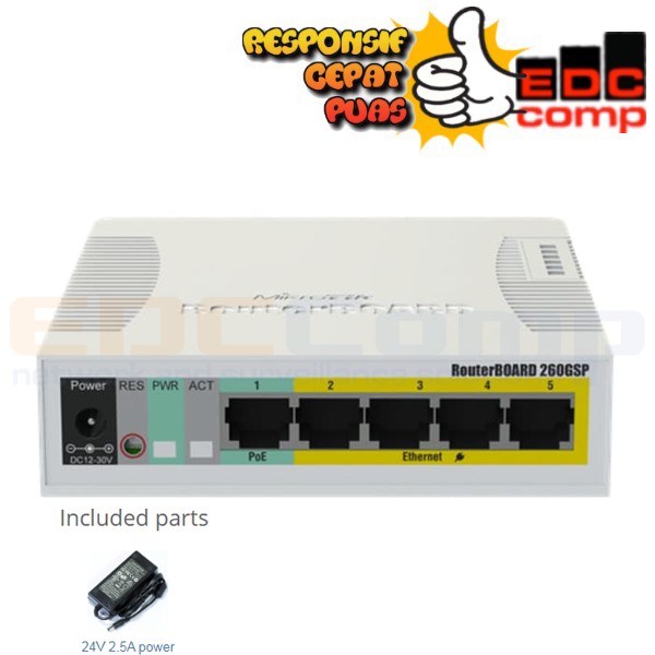 Mikrotik RB260GSP Switch 5 port / MikroTik Switch Gigabit 5 port RB 260 GSP / RB260GSP