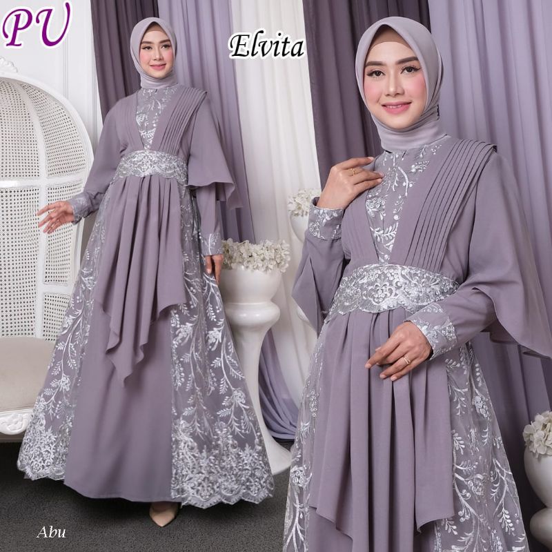 gamis brukat pesta premium terbaru MDelvita