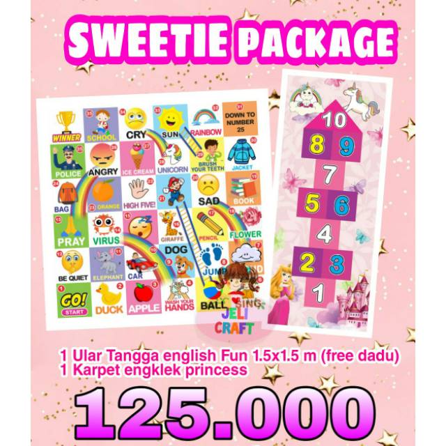 2 In 1 Ular Tangga 1 5x1 5 M Jumbo Medium Fun English Mainan Engklek Anak Perempuan Seri Princess Shopee Indonesia