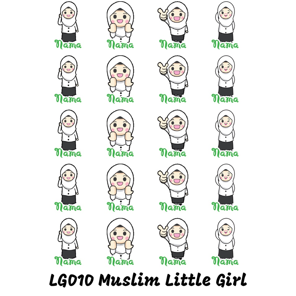 

Sticker Nama Cutting Label Waterproof Tahan Air Little Girl 10 (LG010)