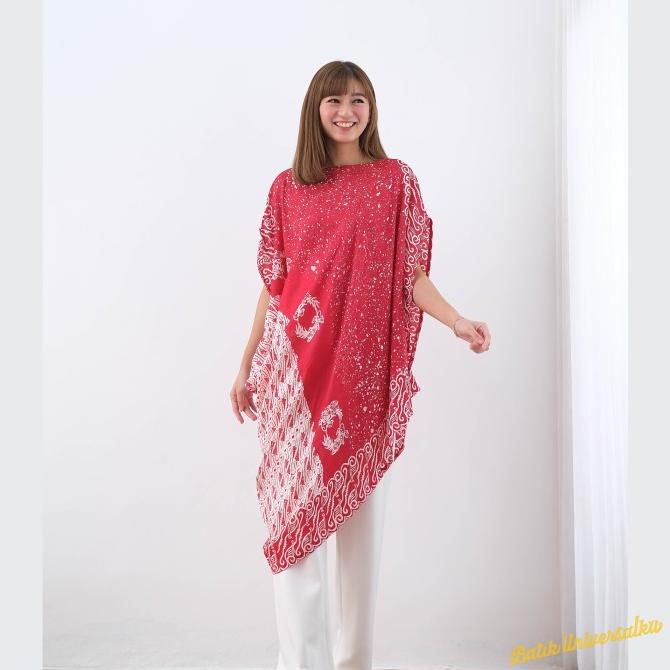 Dress Batik Kaftan Asimetris bahan Viscose - Koi