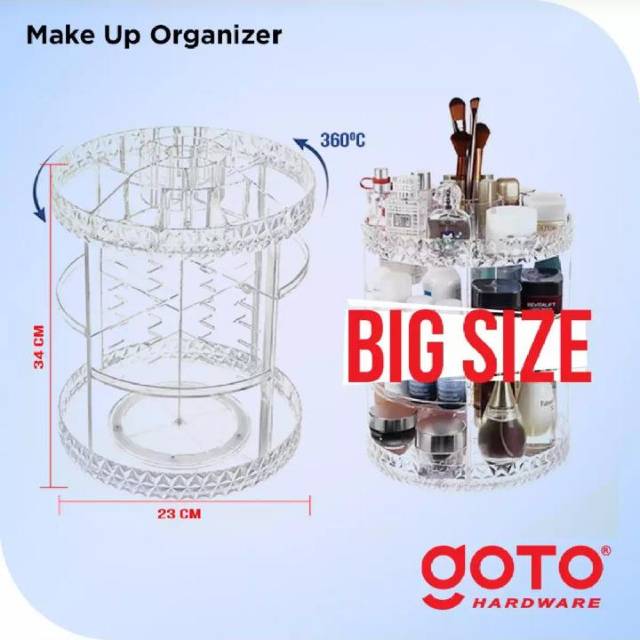 Rak MakeUp Kaca Putar 360 derajat Termurah