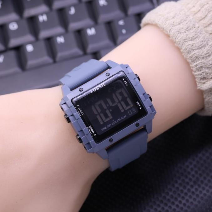 Jam Tangan Pria Digital Fosil 8012 Rubber / Fashion Pria Termurah