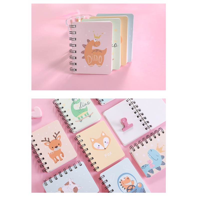 Buku Kecil Mini Book Anak Anak Lucu Notes A7 Catatan Harian Sekolah Memo Pad Note Book Untuk Siswa Unik Animasi Hewan Garis / Polos Sketchbook