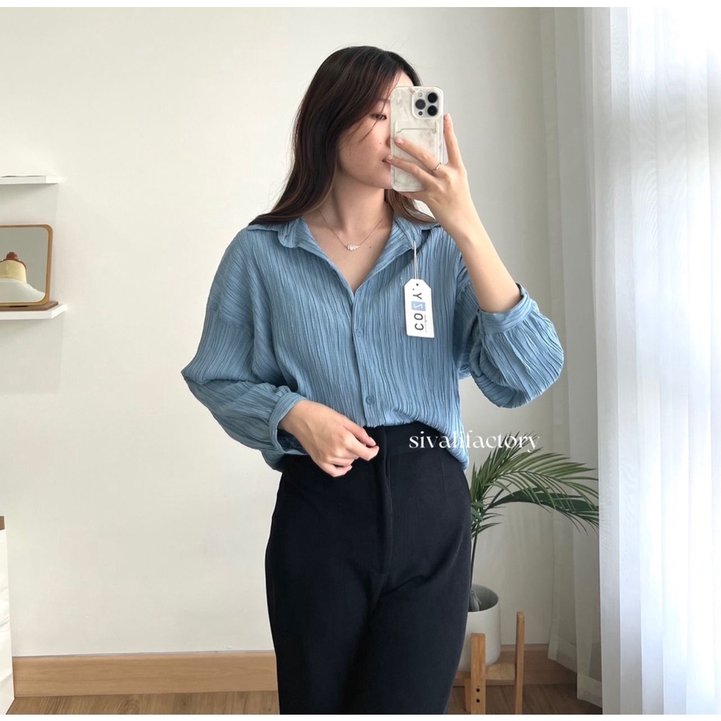 Ha-ri Shirt | Kemeja Wanita Oversize - Basic Shirt Kemeja LADYCRUSH