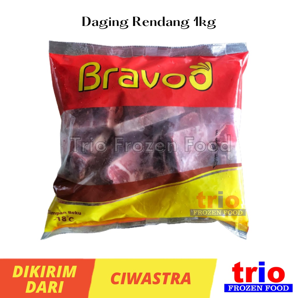 Bravoo Daging Sapi Rendang Premium 1 kg / Bravo