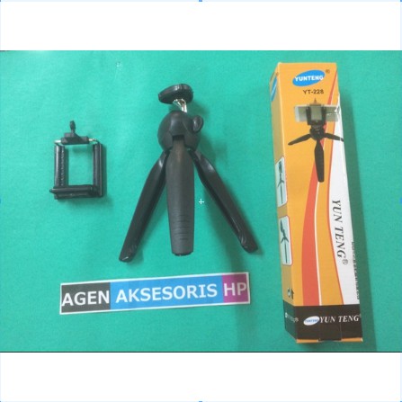 Tripod YUNTENG YT-228 Mini Tripod Rotary 360 + Bonus Holder Tongsis