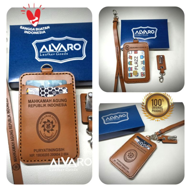 

⭐⭐⭐⭐⭐Name Tag Holder Kulit Custom Logo dan Nama, Name Tag Kulit Asli