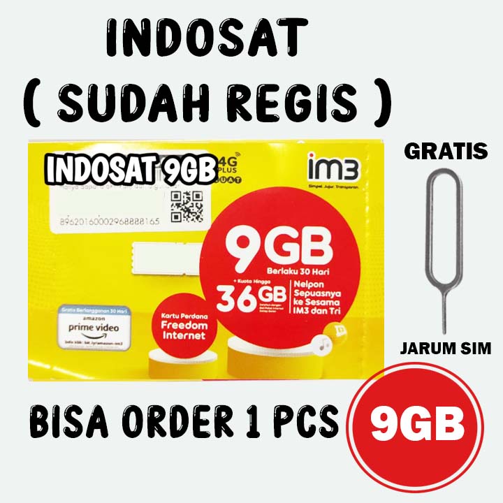 (Regis) Perdana 9GB Indosat Sudah Regis Gratis Jarum SIM Bisa Order Satuan