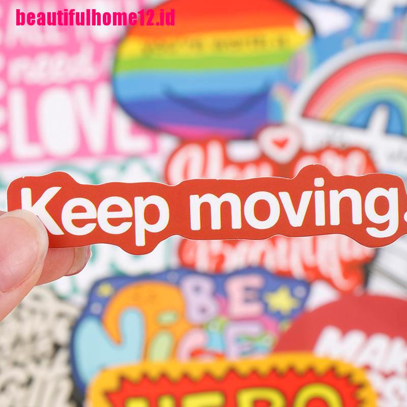 【beautifulhome12.id】50Pcs Motivational Phrases Sticker Inspirational Quotes Sticker Graffiti Sticker