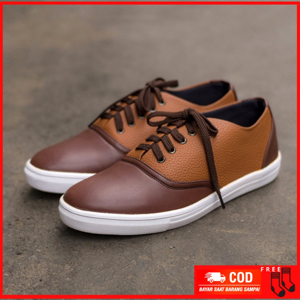 MOLK|Sepatu Casual Sneakers Pria Santai Kulit Syintetis Murah Original Brand WLKR Sneaker Keren Cowo