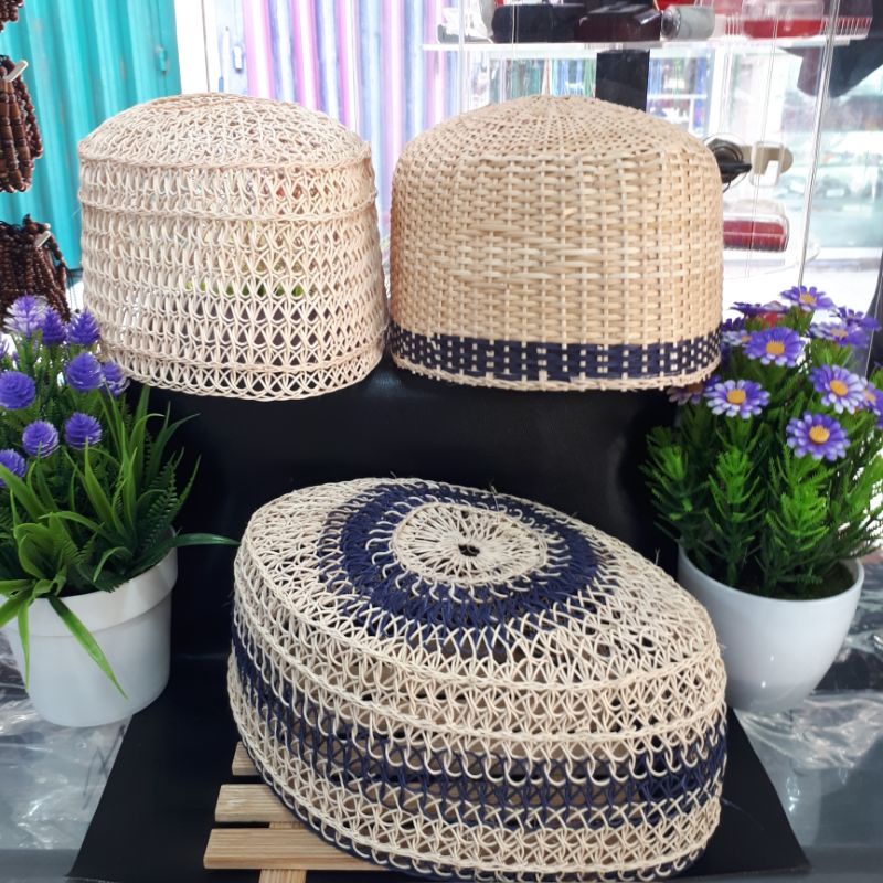 Peci Songkok Rotan Asli peci kerajinan tangan peci hitam berkualitas