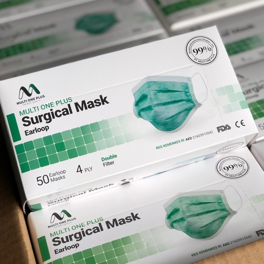 Masker Multi One Plus Surgical 4ply / Masker Medis Earloop 4 ply