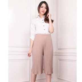 Celana kulot pendek plisket 7/8 terbaru/celana kulot plisket pendek-1