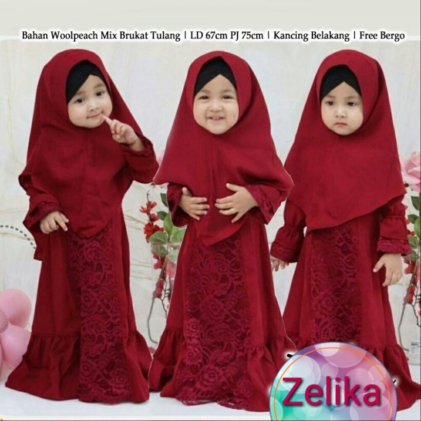 Dress Zelika - Pakaian Wanita - Gamis Muslim Anak Terbaru