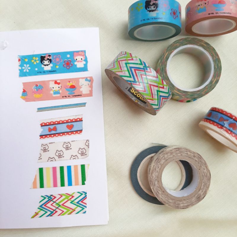 

washitape solatip kertas solatip warna warni preloved