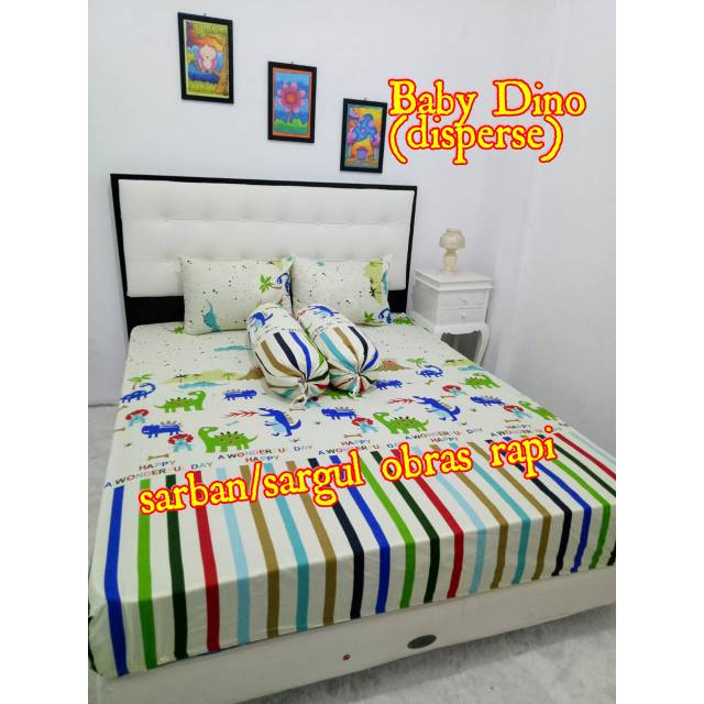  Seprei  homemade motif  baby dino Bahan disperse anti 