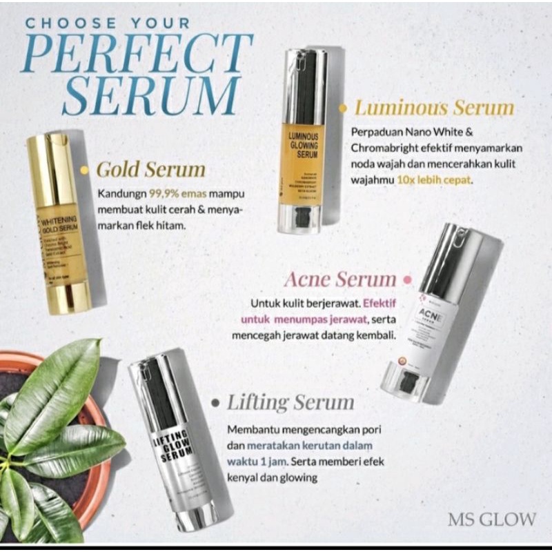 SERUM LUMINOUS MS GLOW, SERUM LIFTING MS GLOW, SERUM GOLD MS GLOW, SERUM ACNE MS GLOW ORIGINAL 100%