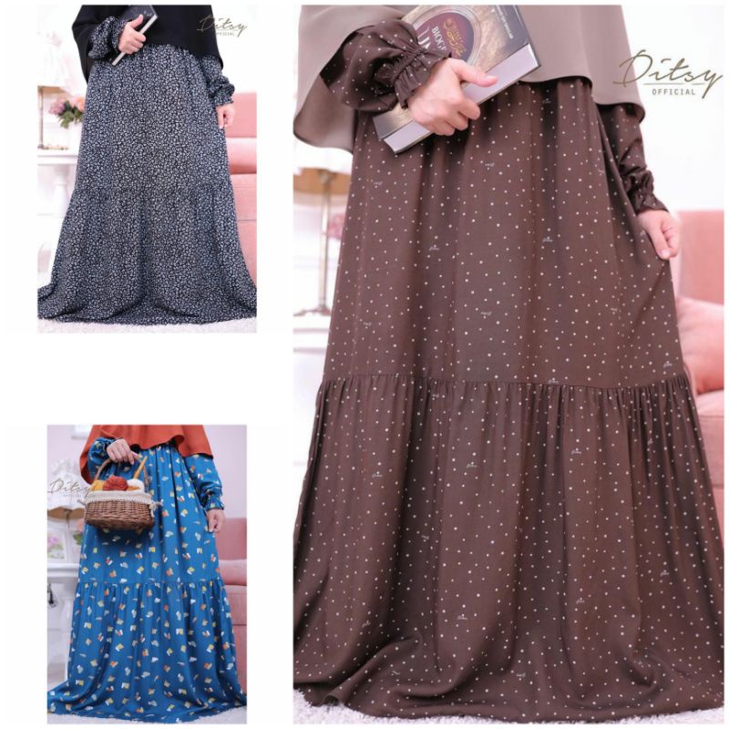 DITSY Nightgown Februari 2021 PAINT MIDNIGHT PUNTO BROWN LEO BLACK