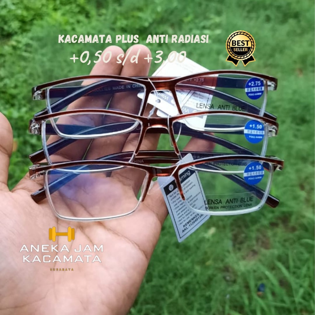 KACAMATA BACA PLUS(+) PRIA/WANITA RABUN DEKAT BU613.IS/KACAMATA BACA ANTIRADIASI/KACAMATA BACA LENTUR PERPEGAS/