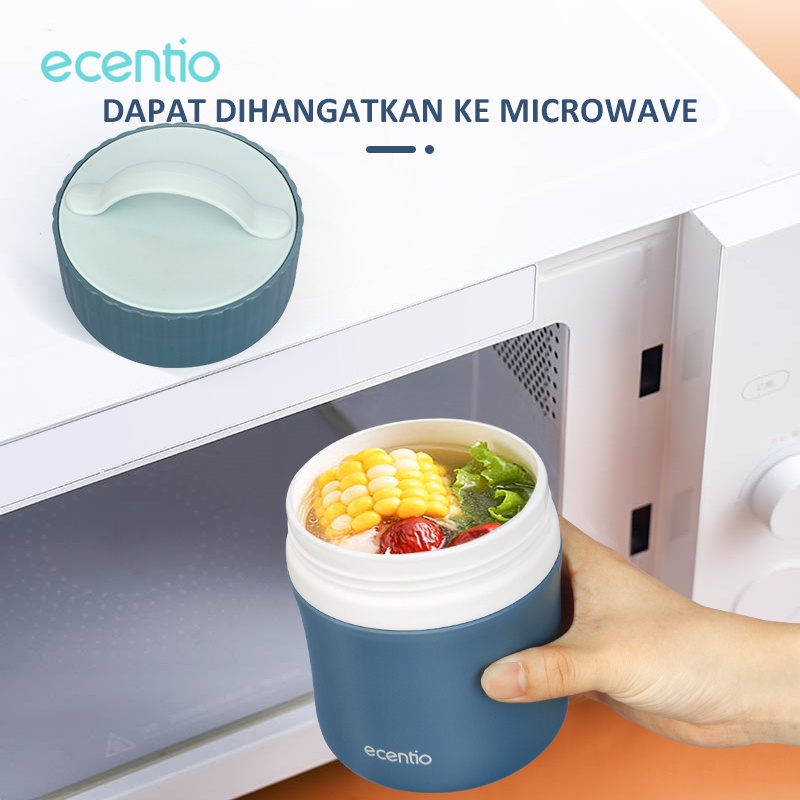 ecentio cangkir sup anti tumpah free sendok 480ml wadah sup portable mug mangkuk sup soup cup tahan panas BPA free