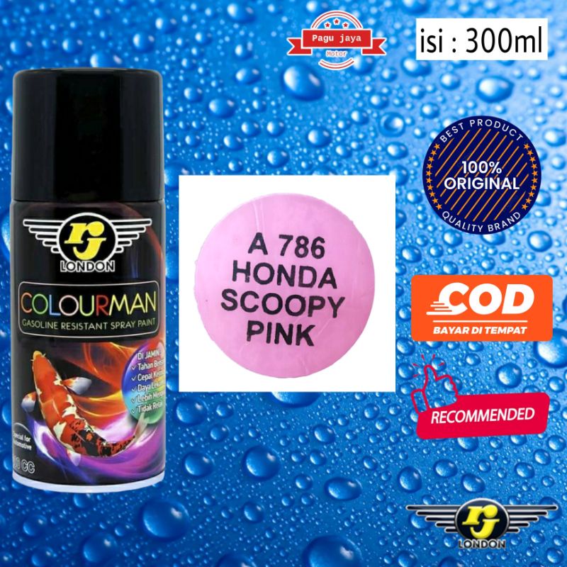 pilox pilok 300ml pink honda scoopy colourman rj london cat semprot spray paint tahan bensin anti retak cepat kering