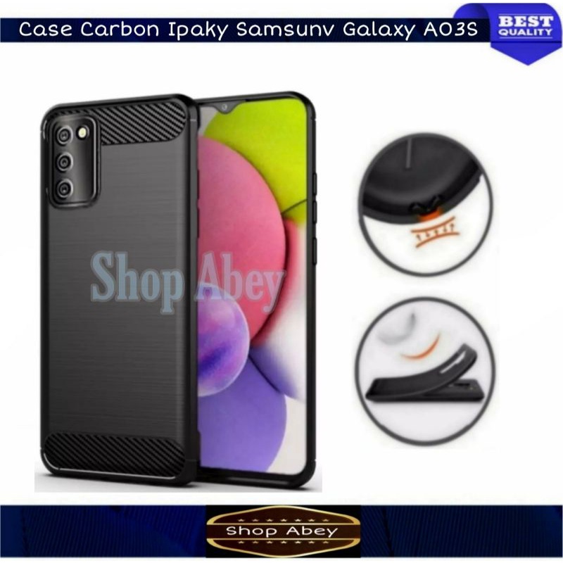 CASE CARBON IPAKY SAMSUNG GALAXY A03S 2021 PREIUM CASE-NEW