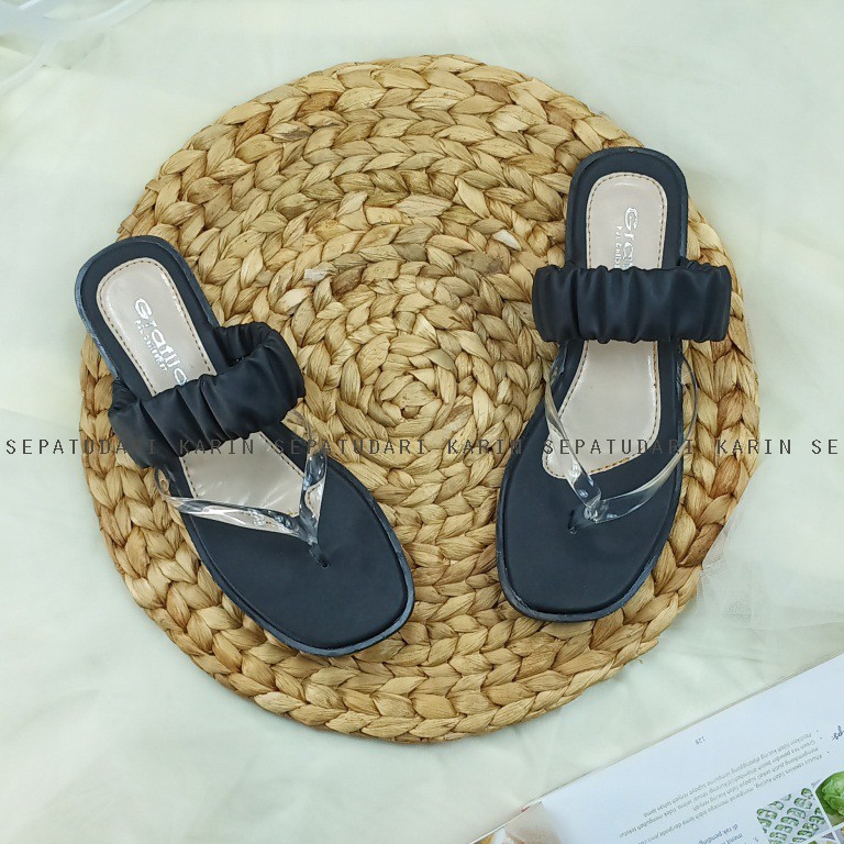 Sepatudari Karin Real PIc Sandal flat wanita Model Jepit KR SDF0044