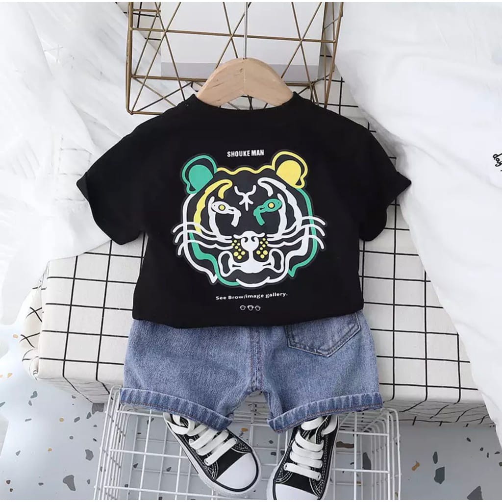 SETELAN ANAK COWOK / STELAN ANAK MOTIF BABY DINO / SETELAN ANAK FASHION ANAK LAKI LAKI