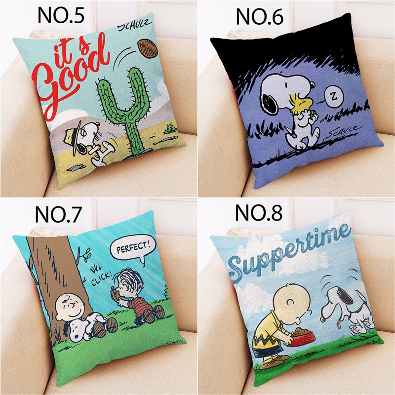 Sarung Bantal Sofa Desain Kartun Anjing Snoopy Lucu Shopee Indonesia