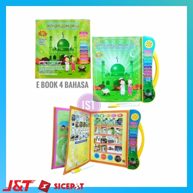 Mainan Edukasi Anak Muslim Edukatif Bahasa Inggris Arab Balita 1 2 3 4 5 Tahun E BOOK 4 BAHASA 4 in 