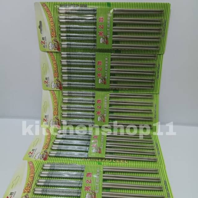 10 pcs Chopstick stainless / sumpit stainless / sumpit mie / Chopstick high Quality isi 5 pasang