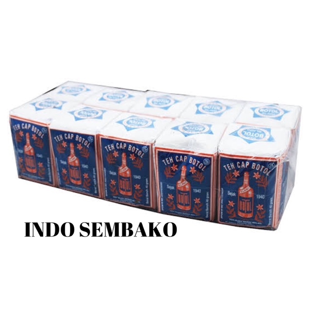 Teh Cap Botol Kecil biru 40g x 10 bks / Teh Cap Botol Kecil Hijau 40 gram x 10 bungkus