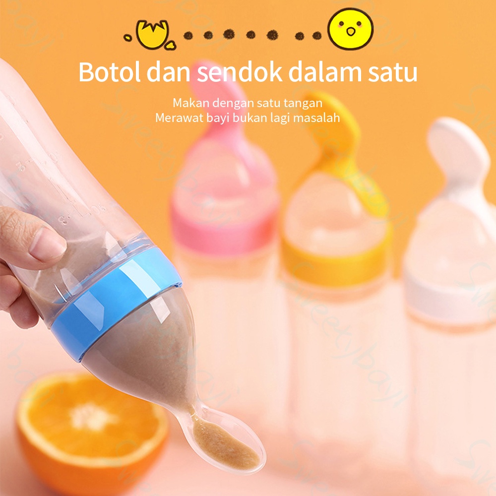 Sweetybayi Botol sendok bayi silikon Botol dot BPA Free