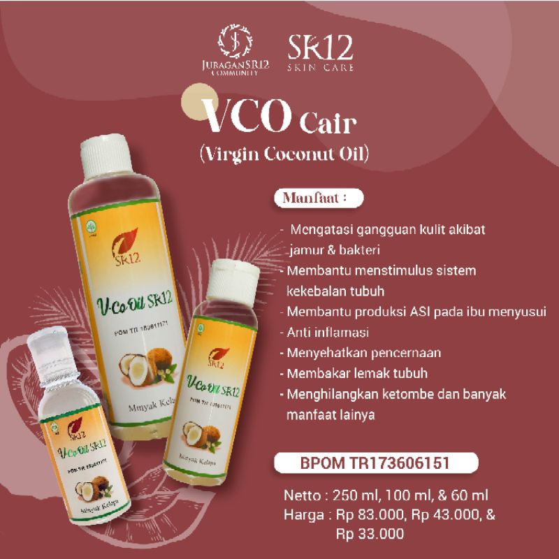 IMUN BOOSTER !! VCO MINYAK KELAPA MURNI SR12 / VICO VIRGIN COCONUT OIL 60ml/ 100ml/ 250ml/100 Kapsul