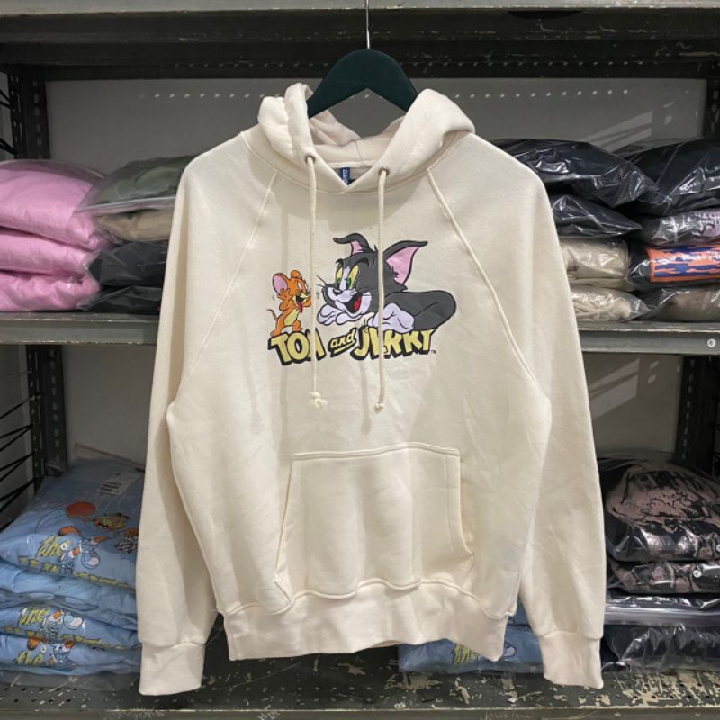 Hoodie H&M Tom And Jerry Beige/Cream Original FullTag Free Plastik/Paperbag HnM