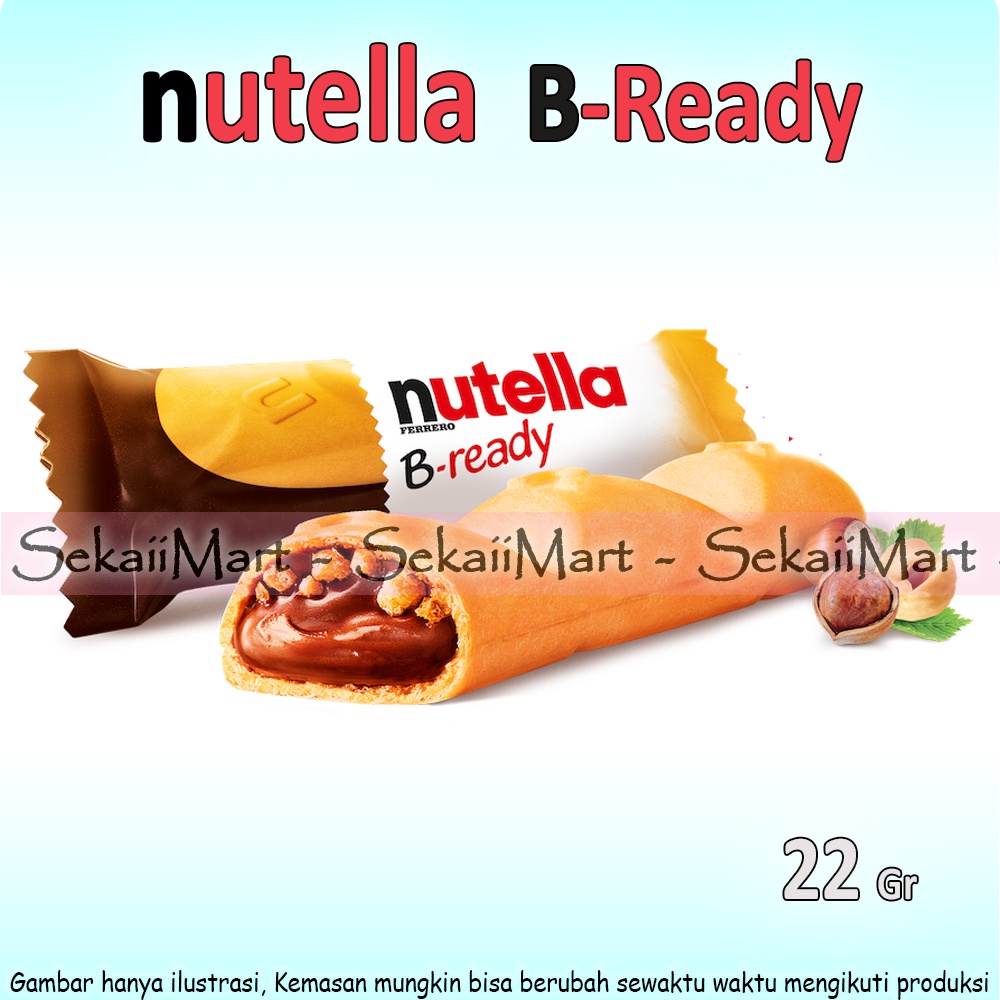 

NUTELLA B-Ready Wafer Stick - Nutela Bready Wafer Cokelat Hazelnut 22g