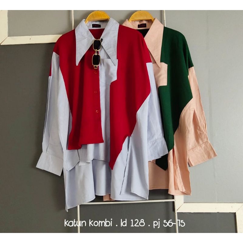 BLOUS ZARA TWO TONE IMPORT [ ADA GALLERY ]