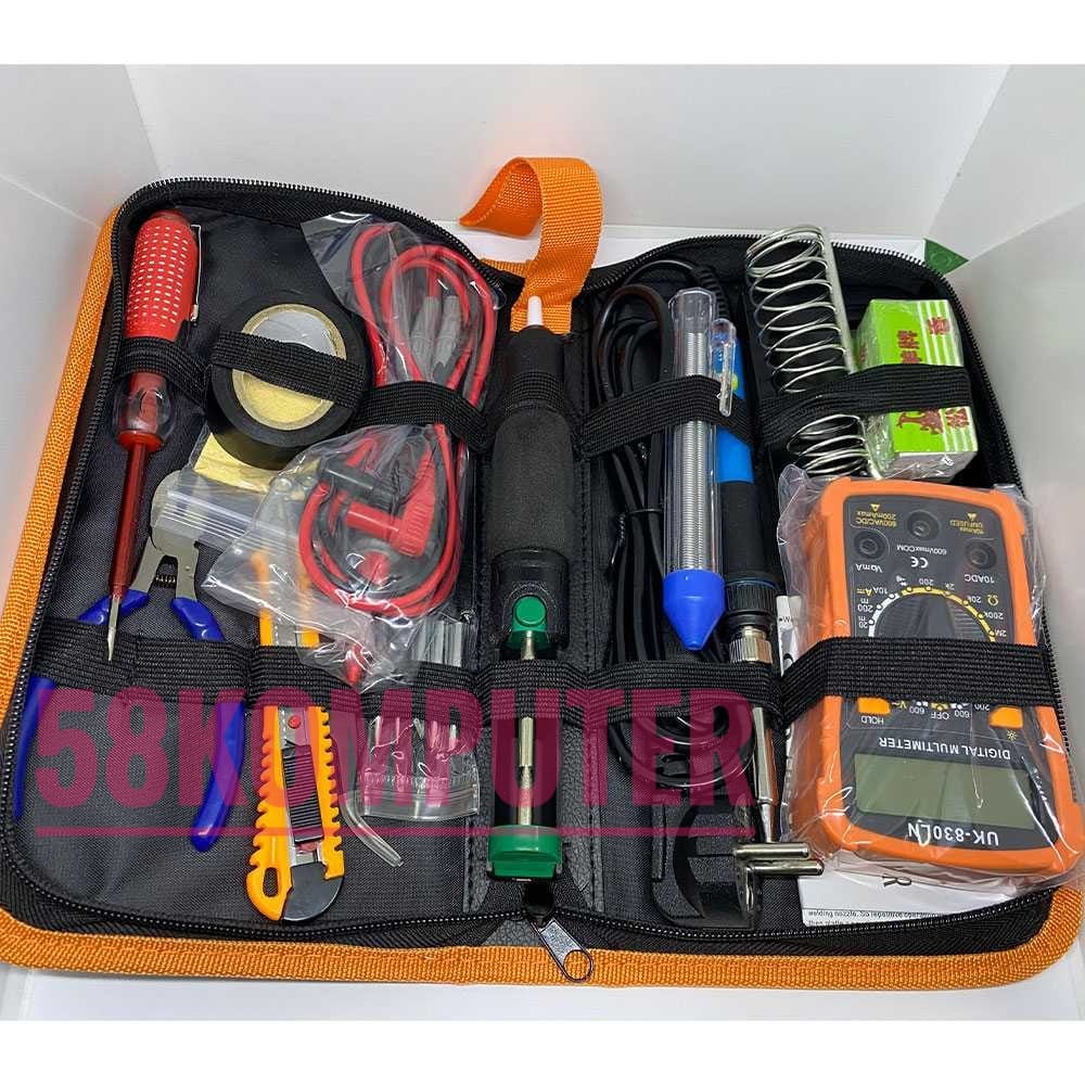 Solder 60 Watt Paket Solder Lengkap Solder Listrik 10in1 Adjustable Temperature LCD Display 220V 60W