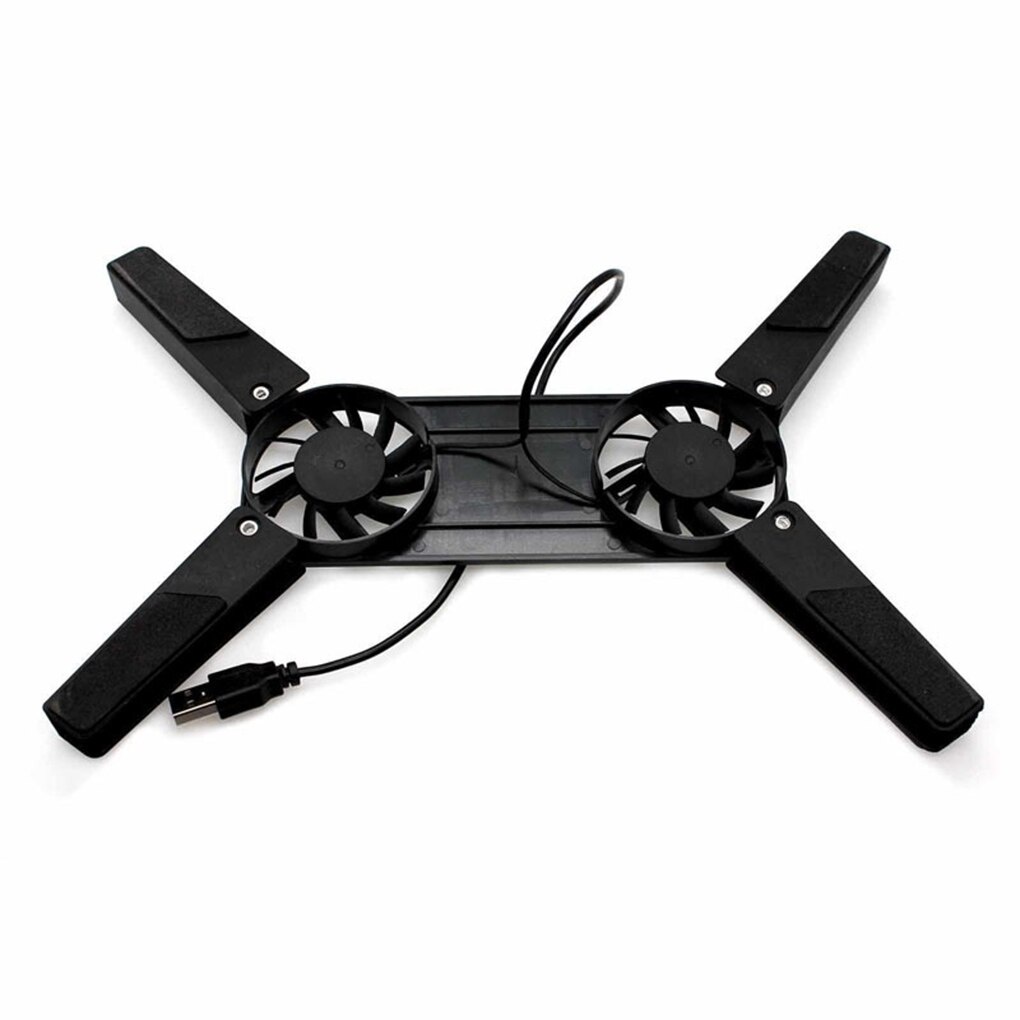 Notebook Cooling Pad Lipat Portable X Stand Dual Fan 818