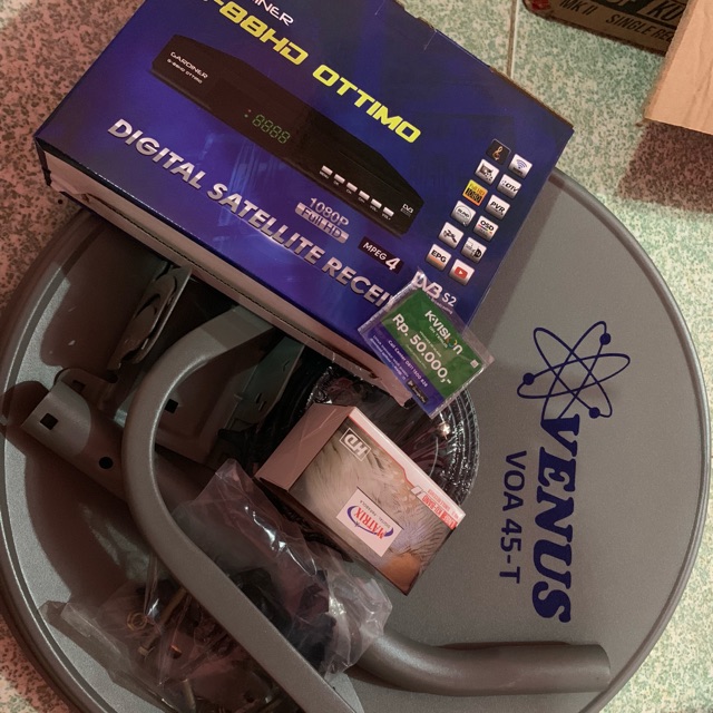 Parabola mini 45 lengkap plus ottimo & voucher k vision 50k