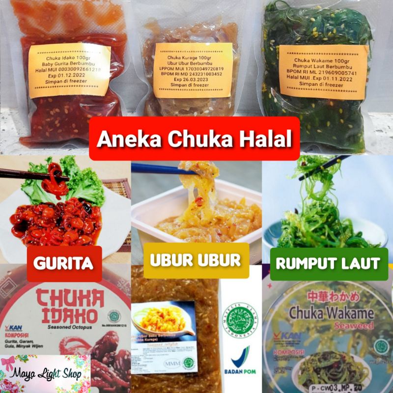 Chuka sushi tobiko unagi kabayaki chuka wakame idako kurage topping sushi sashimi roe fish frozen food gurita ubur ubur halal mui bpom murah tobiko bahan sushi sashimi