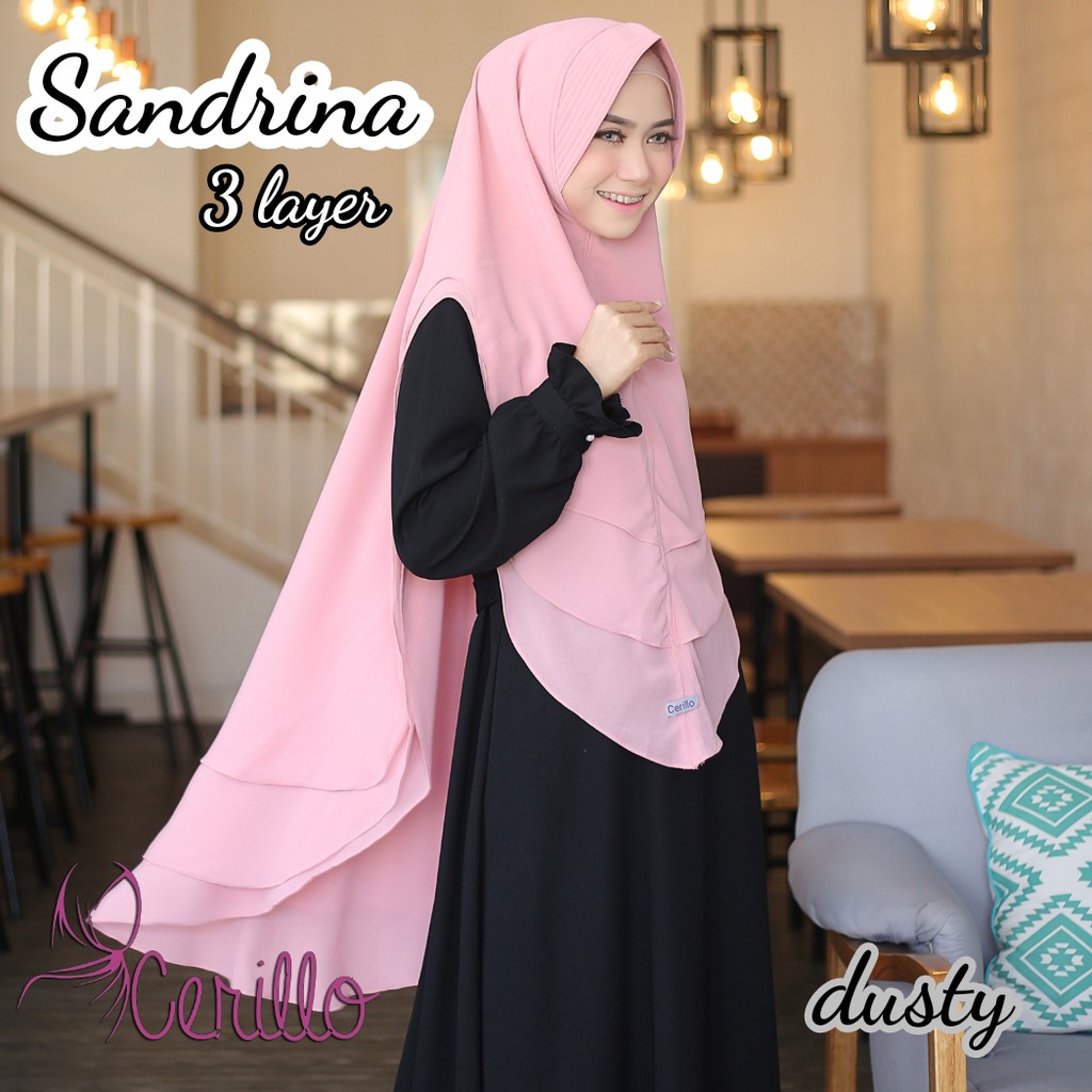 KHIMAR SYARI  SANDRINA 3 LAYER ORIGINAL CERILLO