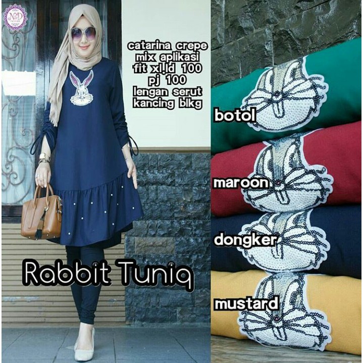 TUNIK MUSLIM POLOS KANCING TALI KERUT MURAH WARNA JUMBO 