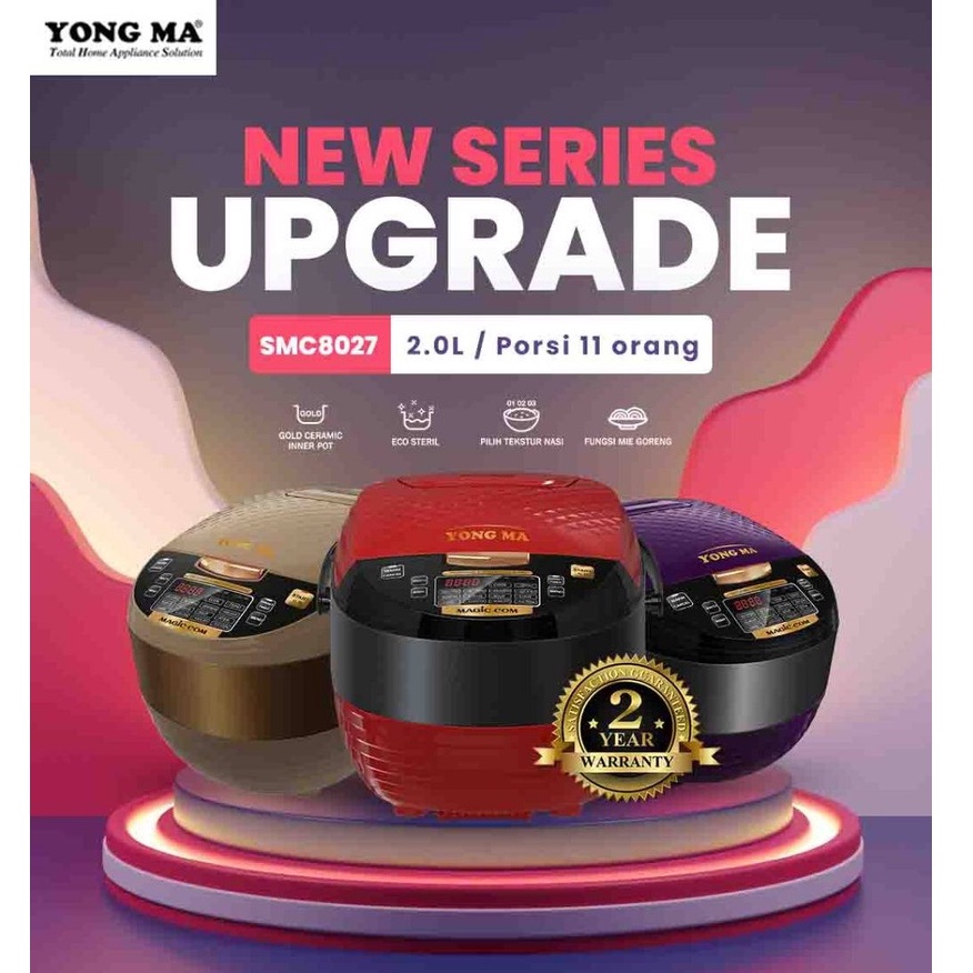 RICE COOKER /PENANAK NASI /  MAGIC COM YONG MA / YONGMA DIGITAL SMC 8027 / SMC-8027 2L 14 TOMBOL FUN
