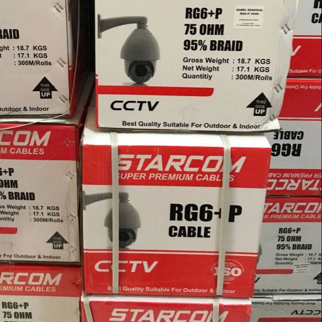 Kabel cctv 300meter rg59+power starcom kualitas bagus murah