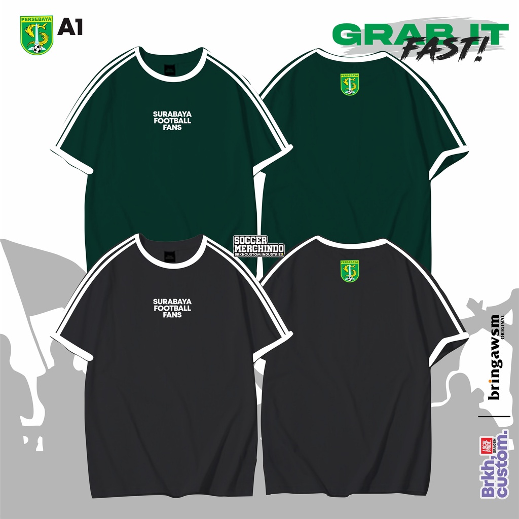 KAOS PERSEBAYA BONEK A1 KAOS CASUAL KAOS SUPORTER KAOS BOLA KAOS DISTRO KAOS AWAYDAYS BRKHCUSTOM